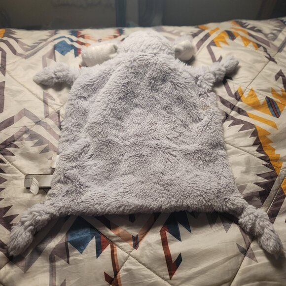 Demdaco Sweet Grey Bear 12” x 9” Plush Fury Baby Security Blanket Toy - Picture 7 of 9